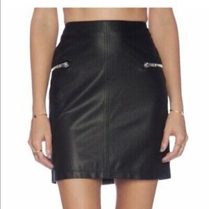 BCBGeneration black faux leather zippered mini skirt - 2